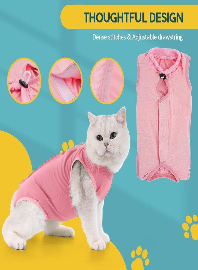 Avont Cat Recovery Suit - Kitten Onesie for Cats After Surgery, Cone of Shame Alternative Surgical Spay Suit for Female Cat, Post-Surgery or Skin Diseases Protection -Pink(M) - Image 4
